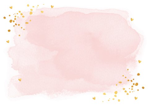 Uitnodiging kinderfeestje meisje roze foto goudlook Achterkant