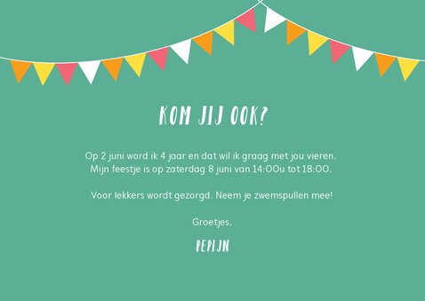 Uitnodiging kinderfeestje met vw busje vol dieren 2