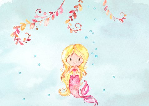 Uitnodiging kinderfeestje met zeemeermin 2