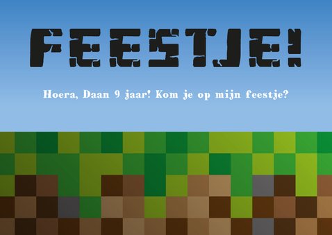 Uitnodiging kinderfeestje Minecraft 2