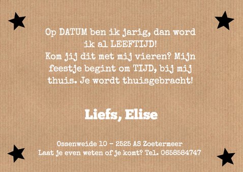 Uitnodiging kinderfeestje slinger kraft 3