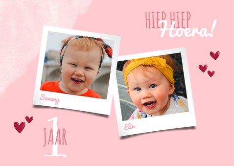 Uitnodiging kinderfeestje voor een tweeling met flamingo 2