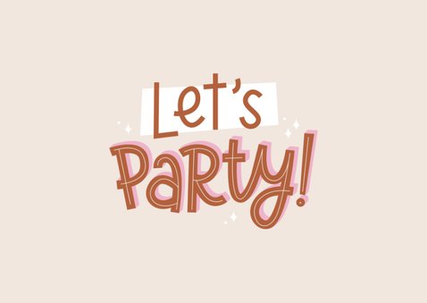 Uitnodiging let's party typografie met foto 2