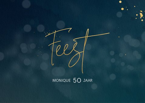 Uitnodiging met gouden letters 2