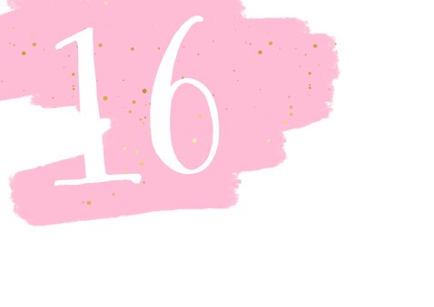 Uitnodiging met verflook en gouden spetters liggend 2