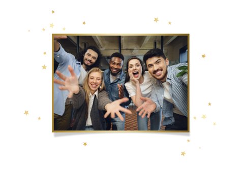 Uitnodiging nieuwjaarsborrel champagne oliebollen sterren 2