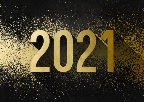 Uitnodiging nieuwjaarsborrel goudlook met spetters 2