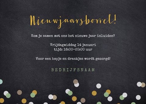 Uitnodiging nieuwjaarsborrel proost met champagneglazen 3