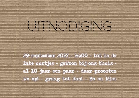 Uitnodiging op kraft papier. 3