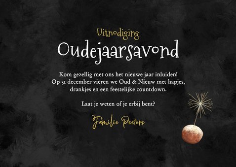 Uitnodiging oudejaarsavond vuurwerk oliebollen aftellen 3