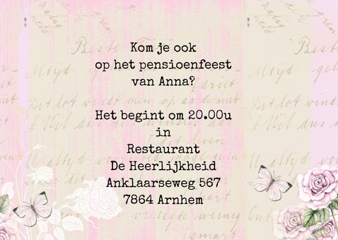 uitnodiging pensioen vintage 3