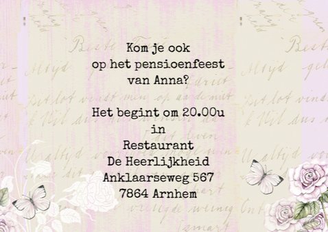 uitnodiging pensioen vintage 3