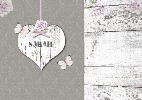 uitnodiging Sarah vintage hart en foto 2