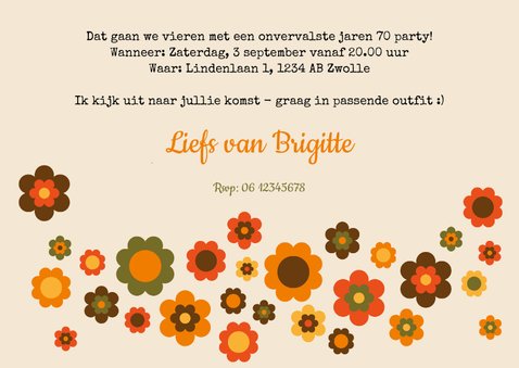 Uitnodiging seventies flowerpower 1972 3