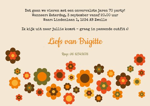 Uitnodiging seventies flowerpower 1973 3