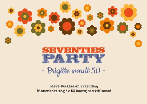 Uitnodiging Seventies party 2