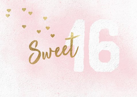 Betere Uitnodiging Sweet Sixteen meisje roze | Kaartje2go XW-75