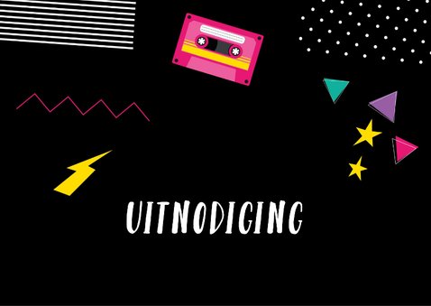 Uitnodiging themafeestje 1986 2