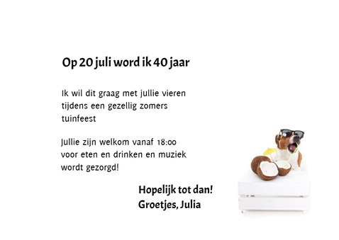 Uitnodiging Tuinfeest Summer party 3