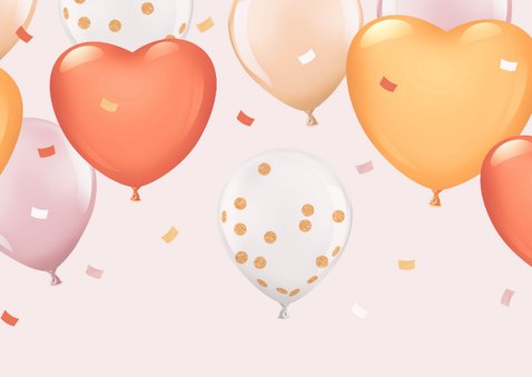 Uitnodiging verjaardag 100 jaar foto confetti ballonnen 2
