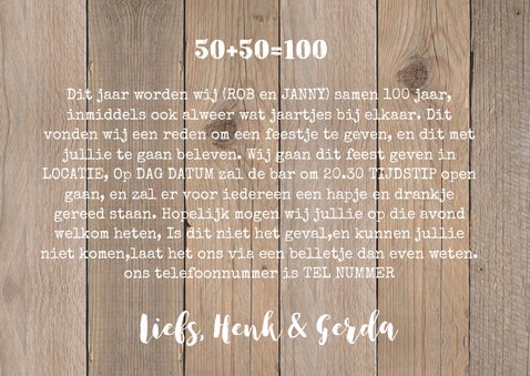 Uitnodiging verjaardag fotocollage houtlook slinger 3