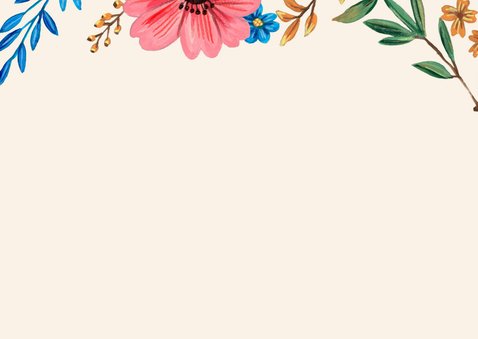 Uitnodiging verjaardag met bloemen vogel 60 jaar 2