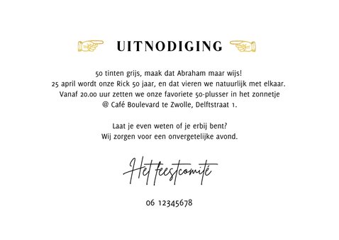 Uitnodiging verjaardag ticket feestje foto goud confetti 3