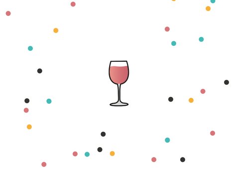 Uitnodiging verjaardag we mogen weer bier wijn cola confetti Achterkant