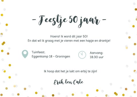 Uitnodiging verjaardagsfeest fotocollage kind tiener 50 3