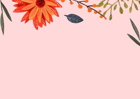 Uitnodiging verjaardagsfeestje herfst bloemen en paddenstoel 2