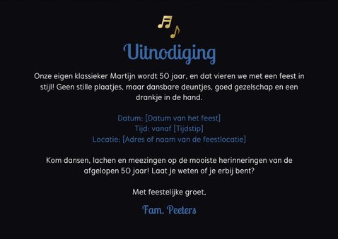 Uitnodiging verjaardagskaart platenspeler vinyl lp foto 3