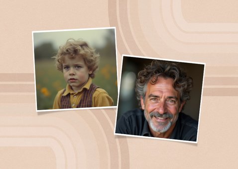 Uitnodiging vijftig jaar retrolook 1976 3D beige 2