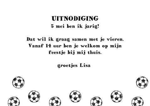 Uitnodiging voetbal feestje meisje 3