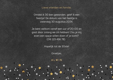 Uitnodiging voor een verjaardag met ballonnen en confetti 3