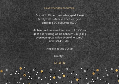 Uitnodiging voor een verjaardag met ballonnen en confetti 3