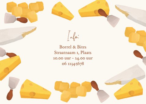 Uitnodigingskaart borrel kaas proeverij cheese uitnodiging 2
