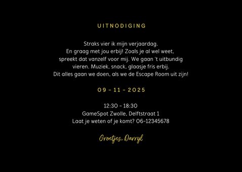 Uitnodigingskaart escape room slot foto deur confetti 3