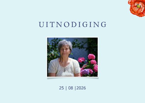 Uitnodigingskaart pensioen veldbloemen 2