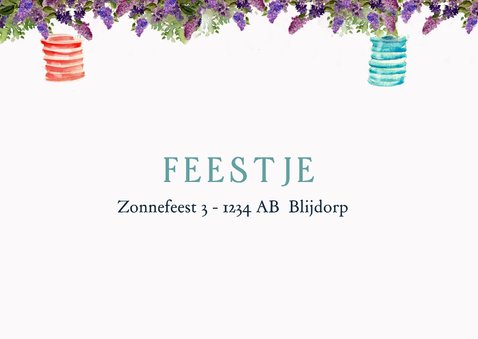 Uitnodigingskaart wat een gezellig tuinfeest 2