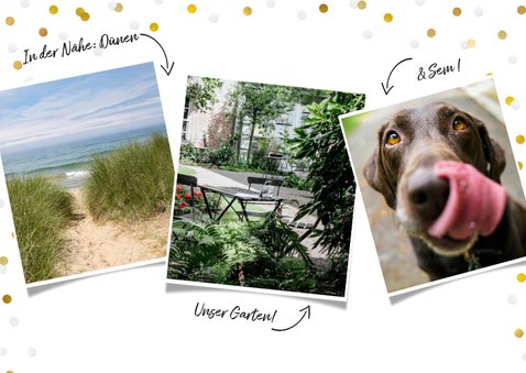 Umzugskarte 'Adressänderung' mit drei Fotos 2