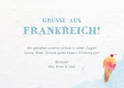 Urlaubskarte 3 Fotos im Aquarelllook 3