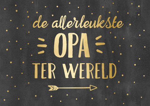 Vaderdag handlettering kaart voor opa met naam - zwart goud 2