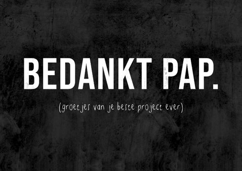 Vaderdag kaart 'bedankt pap' grappig krijtbord look 2