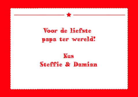 Vaderdag kaart Eigen Foto rood 3