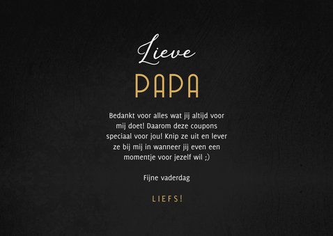 Vaderdag kaart met 5 uitknipbare Papa's coupons 3