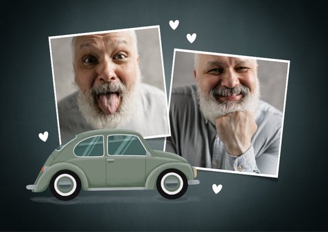 Vaderdag kaart 'Pap je bent een klassieker' met oude auto 2