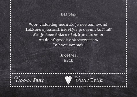Vaderdag kaart waardebon krijtbord 3