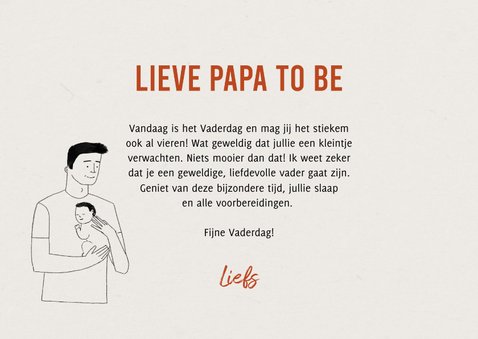 Vaderdagkaart illustratie man en zwangere vrouw 3