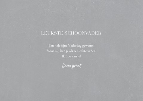Vaderdagkaart 'leukste schoonvader' met grote foto en tekst 3