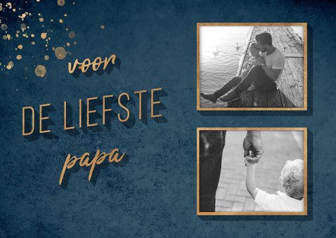 Vaderdagkaart 'voor de liefste papa' goud met foto's 2